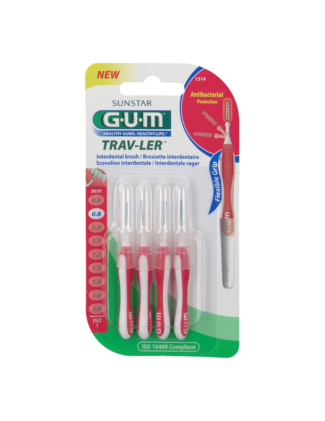 GUM TRAV-LER Brossette Interdentaire 0.8mm 1314